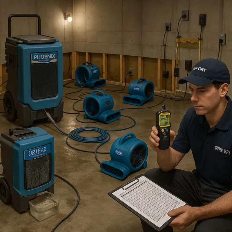 Structural Drying and Dehumidification process in Fruitland Park, FL